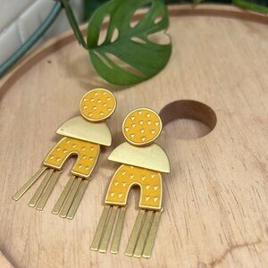 Madewell mixed metal enamel earring